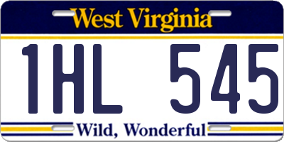 WV license plate 1HL545