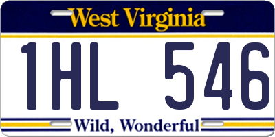WV license plate 1HL546