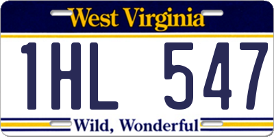 WV license plate 1HL547