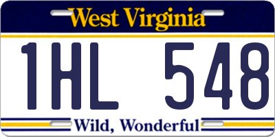 WV license plate 1HL548