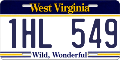 WV license plate 1HL549