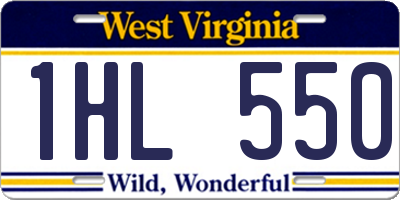 WV license plate 1HL550