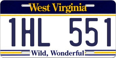 WV license plate 1HL551