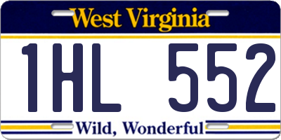 WV license plate 1HL552