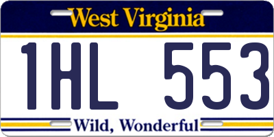 WV license plate 1HL553