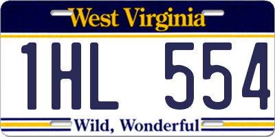 WV license plate 1HL554