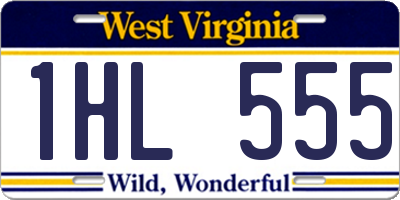 WV license plate 1HL555
