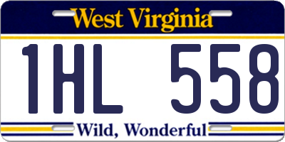 WV license plate 1HL558