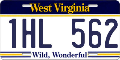 WV license plate 1HL562