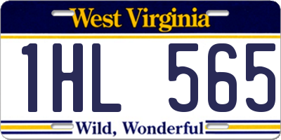 WV license plate 1HL565