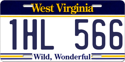 WV license plate 1HL566