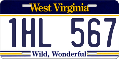 WV license plate 1HL567