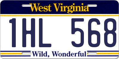 WV license plate 1HL568