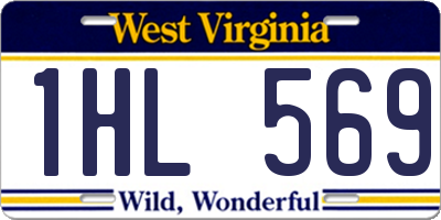 WV license plate 1HL569