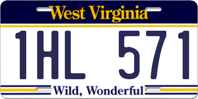 WV license plate 1HL571