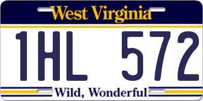 WV license plate 1HL572