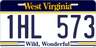 WV license plate 1HL573