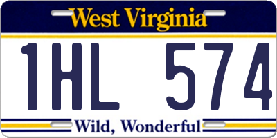 WV license plate 1HL574