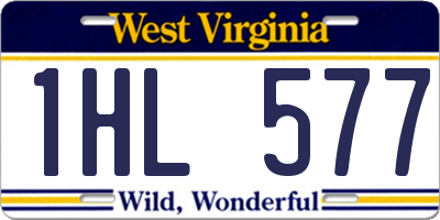 WV license plate 1HL577