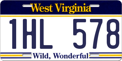 WV license plate 1HL578