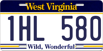 WV license plate 1HL580