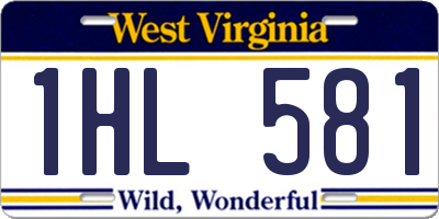WV license plate 1HL581