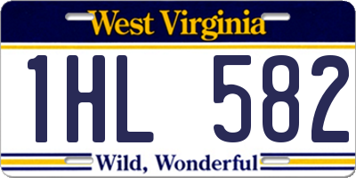WV license plate 1HL582