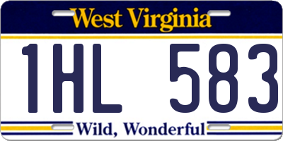 WV license plate 1HL583