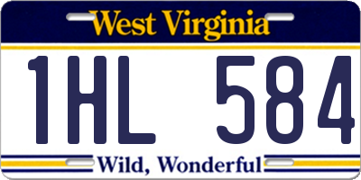 WV license plate 1HL584