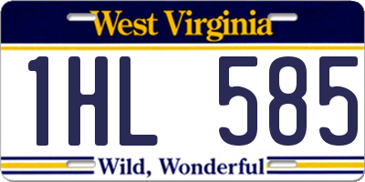 WV license plate 1HL585
