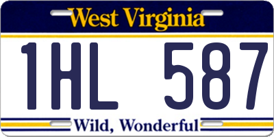 WV license plate 1HL587