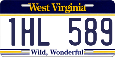 WV license plate 1HL589