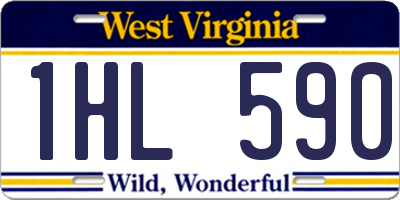 WV license plate 1HL590