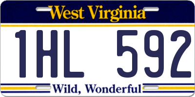 WV license plate 1HL592