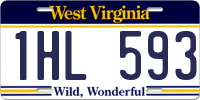 WV license plate 1HL593