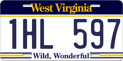 WV license plate 1HL597