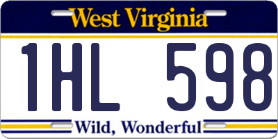 WV license plate 1HL598