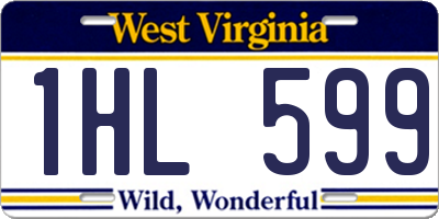 WV license plate 1HL599