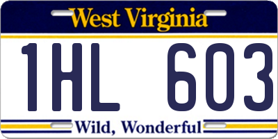WV license plate 1HL603