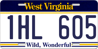WV license plate 1HL605
