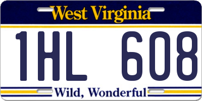 WV license plate 1HL608