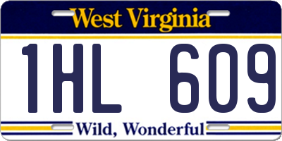WV license plate 1HL609