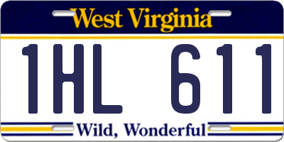 WV license plate 1HL611