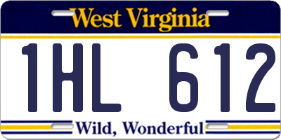 WV license plate 1HL612