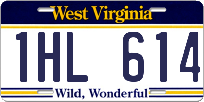 WV license plate 1HL614
