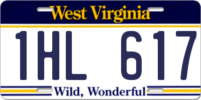 WV license plate 1HL617