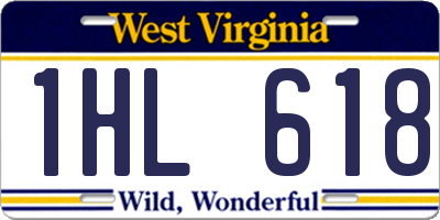 WV license plate 1HL618