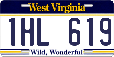 WV license plate 1HL619