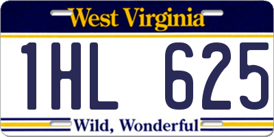 WV license plate 1HL625