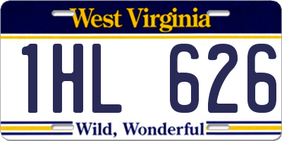 WV license plate 1HL626